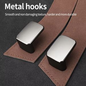 Organisateur de voiture en cuir PU avec crochet en métal Double support d'accessoires de véhicule pour appui-tête siège arrière sac à main sacs de rangement - Product Image 4