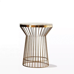 2024 European Modern Style Round <strong>Marble</strong> <strong>Top</strong> Coffee <strong>Table</strong> Golden Stainless Steel Base Sofa <strong>Side</strong> <strong>Table</strong> for Living Room - Product Image 6