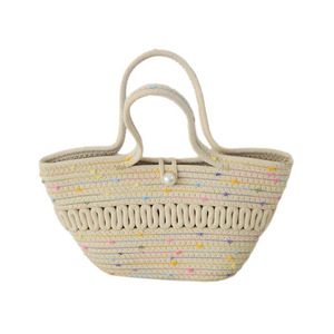 French Style Straw Woven <b>Bag</b> Horizontal Square Pearl <b>Patchwork</b> Summer Bohemian Women's Shoulder <b>Bag</b> Everyday Outfits - Product Image 2