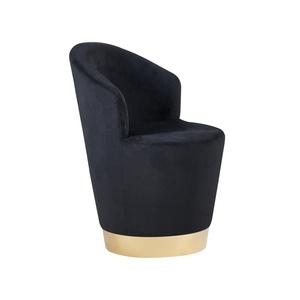 Silla de sofá de tela de terciopelo otomana redonda negra de gran oferta al por mayor moderna para sala de estar - Product Image 2