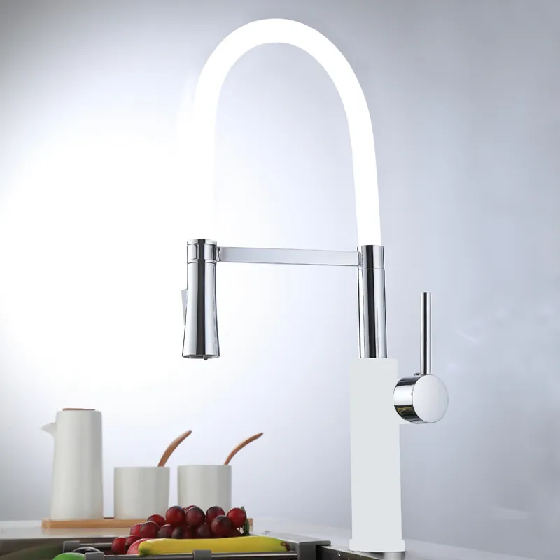 Nuovo Stile Esteso Monocomando Da Cucina Miscelatore Lavello Rubinetto di Colore Bianco Rubinetto Della Cucina moderna rubinetto della cucina di stile