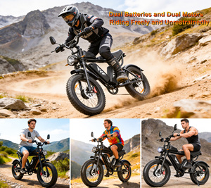 <span class=keywords><strong>Bicicleta</strong></span> Eléctrica Q20Pro de 20 Pulgadas, 52V 40AH, Enduro, MTB, Motor Dual, Batería Doble, Híbrida, Neumáticos Anchos, para Adultos - Product Image 2