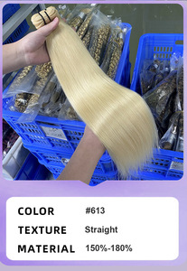 Venta al <span class=keywords><strong>por</strong></span> mayor # Extensiones de Cabello Humano Rubio Platino 613, Cabello Remy Liso, Listo para Enviar, Directo de Fábrica - Product Image 3