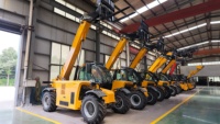 SDNICE Chariot télescopique 4x4 de 18 m et 4 tonnes avec moteur diesel, direction par griffe, nivellement automatique et attache rapide disponible