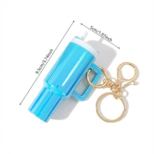 Llavero Mini Taza Colorido al por Mayor, Lindo Porta Bálsamo <span class=keywords><strong>Labial</strong></span> Desmontable con Forma <span class=keywords><strong>de</strong></span> Taza, Colgante para Bolso - Product Image 2
