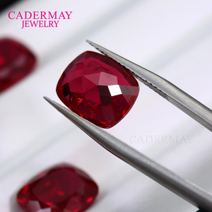 Cadermay 뜨거운 판매 긴 쿠션 모양 실험실 성장 루비 비둘기 혈액 레드 4*6mm ~ 12*16mm 하이 퀄리티 합성 루비 원석 - Product Image 4