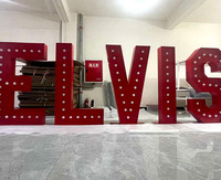 Letrero Luminoso LED 3D Personalizado para Exteriores, Impermeable, de Metal, con Letras de Bombilla, para Fachada de Tienda o Logotipo Comercial