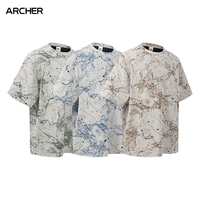 T-shirt personnalisé avec logo, 200 g, pour homme, imprimé tie-dye fleur de prunier, t-shirt oversize vintage streetwear, manches courtes, col rond