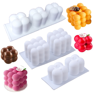 circular cube silicone Mold sphere 4 magic candle molds for candle making Bubble mould