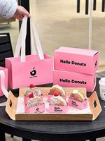 Ensemble d'emballages pour boulangerie, boîtes à beignets réutilisables et portables avec séparateurs et grand sac de courses en papier, impression personnalisée, vente en gros
