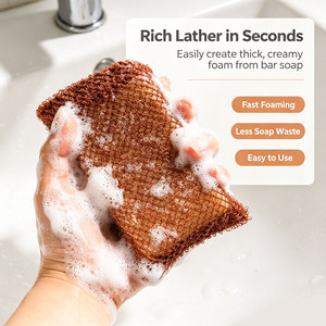 Sac à savon réutilisable en nylon multicolore avec cordon de serrage, pochette à savon, moussoir, sac de rangement pour le bain et le gommage corporel - Product Image 3