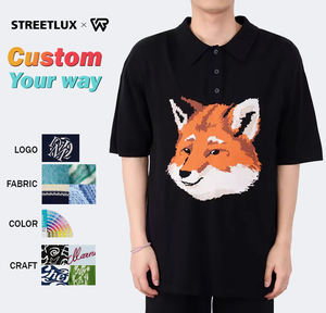 Polos personalizados OEM y ODM para hombre, top de punto con patrón Jacquard, Polo de algodón, manga corta, suéter de diseñador, camisa para hombre - Product Image 1