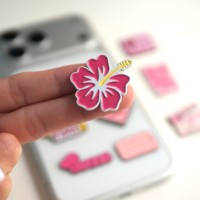 Nouveauté 2026 Autocollants de téléphone personnalisés en émail doux sur le thème arabe |   Décoration de téléphone esthétique rose tendance |   Stock disponible en usine