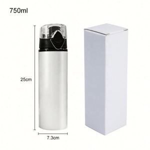 Bouteilles d'eau sportives en aluminium de 750 ml sans BPA, avec couvercle anti-fuite, vente en gros d'usine - Product Image 3