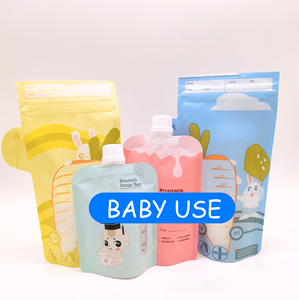 Eco-friendly Baby Use 60ml 50ml Double Lock Pouch Feeding Print Logo OEM Storage BPA Free Breast Milk Storage Bags