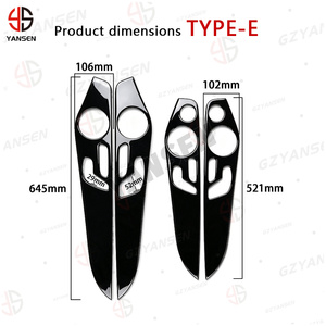 Panel Pintu Interior Mobil Serat Karbon Asli untuk Benz C-Class W205 GLC X253 2014-2020 Stiker Trim Pintu Perekat Sendiri - Product Image 4
