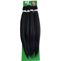 Extensions de cheveux synthétiques européennes et américaines 4X résistantes à la chaleur, nouvelles, super longues, pré-étirées, pour tressage EZ, trame simple