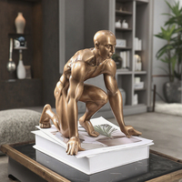 Sculpture en résine polie par miroir de décoration de table pour hôtel intérieur objets de décoration élégants