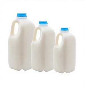 Bidon vide robuste en PEHD blanc de 1 gallon, carré, pour emballage alimentaire, huile, eau, lait, avec poignée, compatible sérigraphie et aérosol - Product Image 1