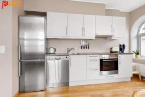 Design Imported High Gloss Complete White Oak Smart <b>Kitchen</b> Cabinets Modern Design From China with Island - Product Image 5