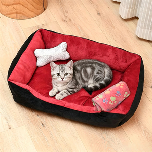 Coussin rectangulaire doux pour animaux de compagnie avec tapis rafraîchissant, idéal pour l'été et toutes les saisons, pour chiens et chats, canapé-lit pour Golden Retriever et Teddy - Product Image 1