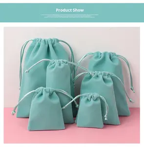 Saco de Veludo Personalizado para Embalagem de Joias Pequeno Ecológico com Cordão e Logotipo - Product Image 5