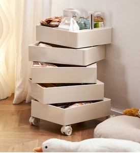 Gabinete de Almacenamiento Móvil de Plástico con 5 Cajones, Organizador con Ruedas Giratorias de 360 Grados, Carrito con Base para Salón, Hogar o Bar - Product Image 2