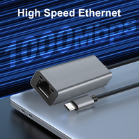 Adaptateur Ethernet Externe Portable en Alliage d'Aluminium 1 Gigabit USB-C 3.0 RJ45 LAN pour MacBook Pro Ordinateur Portable 10/100/1000 Mbps