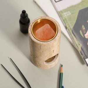 Горелка для ароматерапии из камня и латуни с черным Тонгом, декоративный домашний Ароматический диффузор для эфирной масляной горелки - Product Image 5