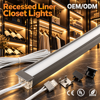 Lampu Kabinet LED Tersembunyi Tanpa Pengelasan Profil Aluminium Pencahayaan Bawah Kabinet untuk Rak Dapur FREE1019-21