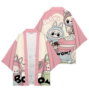 Kimono japonais personnalisé Zimomo Mokoko, dessin animé, cape en mousseline pour adultes - Product Image 1