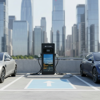 Estación de Carga Rápida CC CCS2/GBT de 120 kW, Cargador CC Comercial con Pantalla Publicitaria de 43 Pulgadas/55 Pulgadas