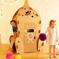 Boîte de coloriage en carton sur le thème de la navette spatiale, grande taille, artisanat créatif, maison de jeu fusée pour enfants, à assembler et à peindre, jouets éducatifs