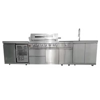 BAINENG Armoires de cuisine résidentielles de conception libre de 48 heures Armoires de cuisine extérieures en acier inoxydable pour le rassemblement extérieur