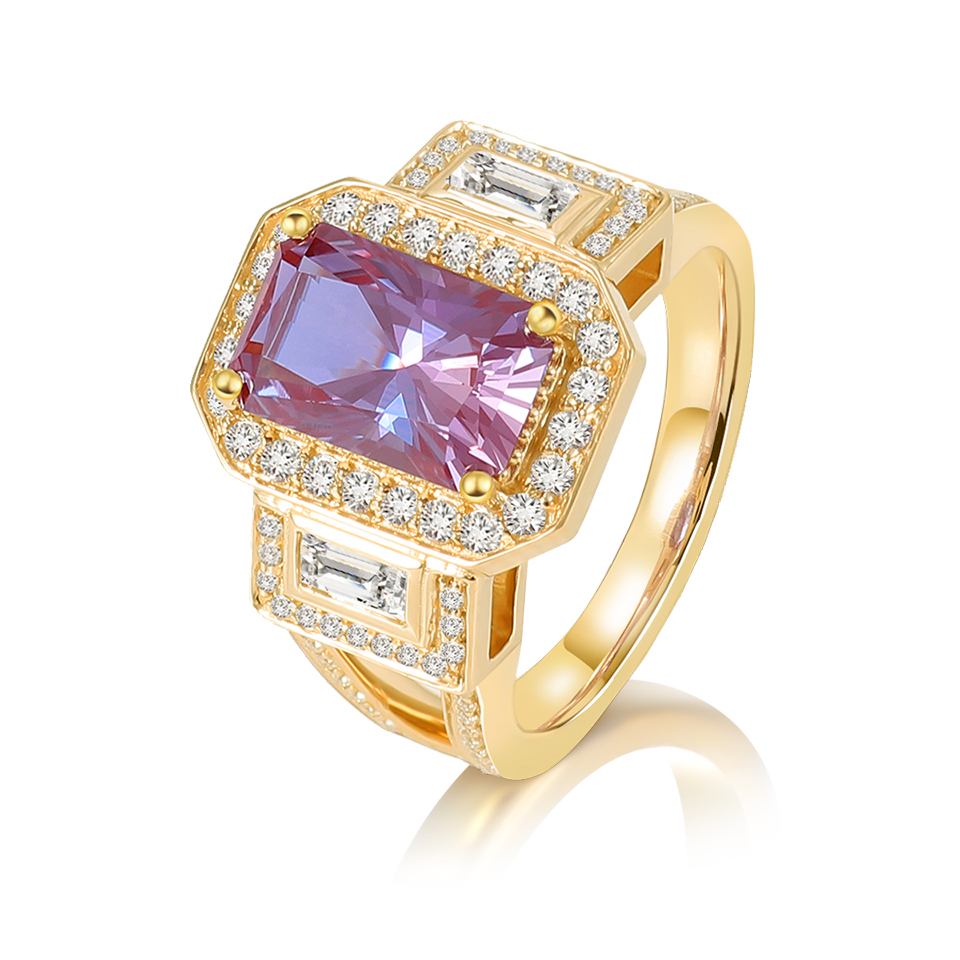 10k solid gold alexandrite ring