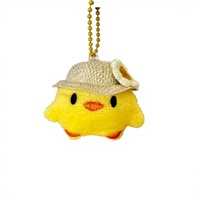 Porte-clés en peluche exquis en forme de poulet jaune mignon, accessoire universel pour sac, pendentif pour étudiante, vente en gros