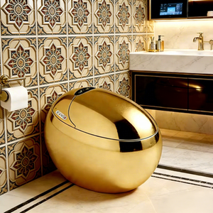 WC intelligent de luxe haut de gamme, à poser au sol, couleur or, cuvette ovale, WC intelligent intelligent - Product Image 6