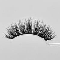 Faux cils personnalisés à marque privée, effet vison, en poils synthétiques, naturels, à bande noire