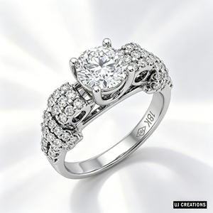 Bague de mariage personnalisée en or massif 10K 14K 18K avec diamant de laboratoire d'un carat certifié IGI, qualité VVS-VS, taille brillant, pour fête - Product Image 4