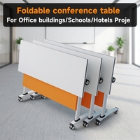 Table de conférence modulaire moderne de haute qualité avec plateau rabattable, bureau modulaire pour le bureau et l'école, design pliable pratique
