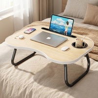 Mesa para Portátil Multifuncional Convertible AOR de MDF, Color Personalizado para Dormitorio, Escritorio Plegable Pequeño para Cama Superior/Dormitorio