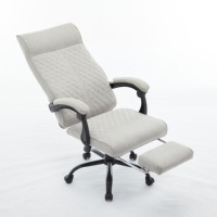 Chaise de bureau ergonomique en tissu gris, extra confortable, pour usage quotidien 24h/24, avec ressorts et structure robuste