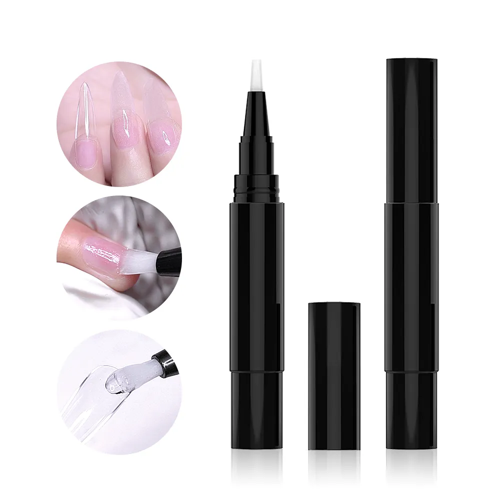 Stylo à ongles 3 en 1 Basecoat Vente en gros Marque privée Couche de base UV Apprêt à ongles Base en caoutchouc Gel Vernis à ongles Stylo