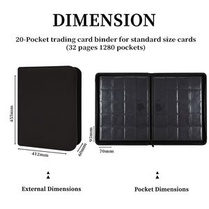 Carpeta para Tarjetas Coleccionables FX con Logotipo Personalizado, 20 Bolsillos, 1280 Espacios, Álbum con Cierre de Cuero PU para Tarjetas Deportivas TCG - Directo de Fábrica OEM/ODM - Product Image 2