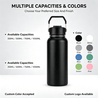 Bouteille d'eau isotherme Jiahe personnalisée avec logo, capacité 32 oz (1000 ml), en acier inoxydable, à large ouverture, double paroi, anti-fuite, pour le camping