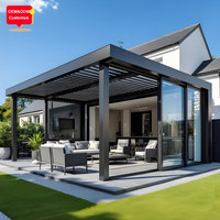 Yüksek Kaliteli Pergola Alüminyum Su Geçirmez Panjurlar Dayanıklı Açık Hava Güneşliği Özel Bahçe Sabit Tavanlı Kamelya Arka Bahçe Keyfi İçin