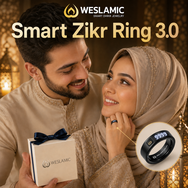 Coffret Cadeau Musulman WESLAMIC ITasbih Peace1 Bague Zikr Chapelet Electronique Compteur Tasbih Digital Vibration Premium