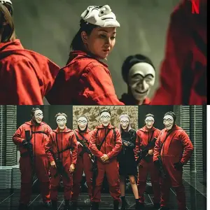 <span class=keywords><strong>Masque</strong></span> de film LED Cosplay Décoration effrayante Halloween Masquerade Rave Party Bar Bar La <span class=keywords><strong>Casa</strong></span> De Papel Characters Silk Flash Easter - Product Image 5