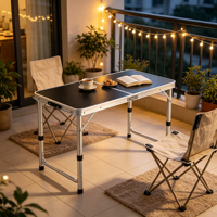 Table de repas rectangulaire moderne pour cour extérieure, pliable, réglable en hauteur, en alliage d'aluminium, durable, légère, mobilier, garantie 5 ans