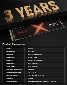 Внутренний игровой SSD OSCOO 512 ГБ, 1 ТБ, <span class=keywords><strong>2</strong></span> ТБ, 4 ТБ M.<span class=keywords><strong>2</strong></span> 2280 Gen4 NVMe для игр с тонким гибридным термопрокладкой и скоростью до 7400 МБ/с - Product Image 6
